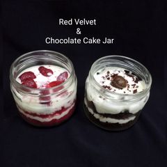 A picture of Red Velvet & Chocolate  Cake  Jar.
