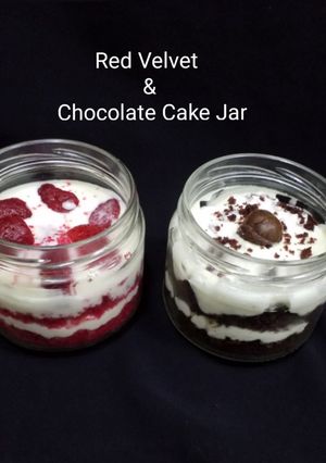 A picture of Red Velvet & Chocolate  Cake  Jar.