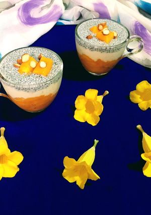 A picture of Cottage Cheese Mango Pudding.