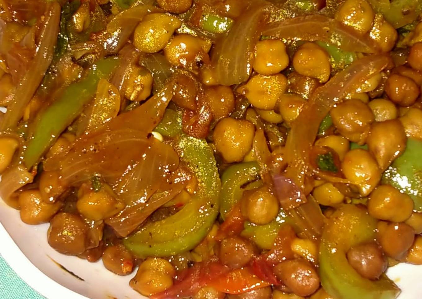 Chana chilli with capsicum