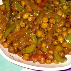Chana chilli with capsicum A picture of Chana chilli with capsicum.