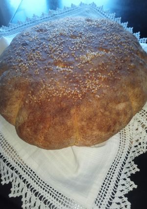 Φωτογραφία της συνταγής Ψωμί με προζύμι!! (Σαν της μανούλας μου) 💕
