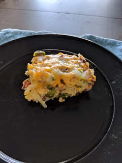A picture of Bacon & Asparagus Breakfast Casserole.
