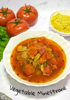 Foto resep (3.18) Vegetable Minestrone Soup / Sup Sayur Khas Italia (Vegan)