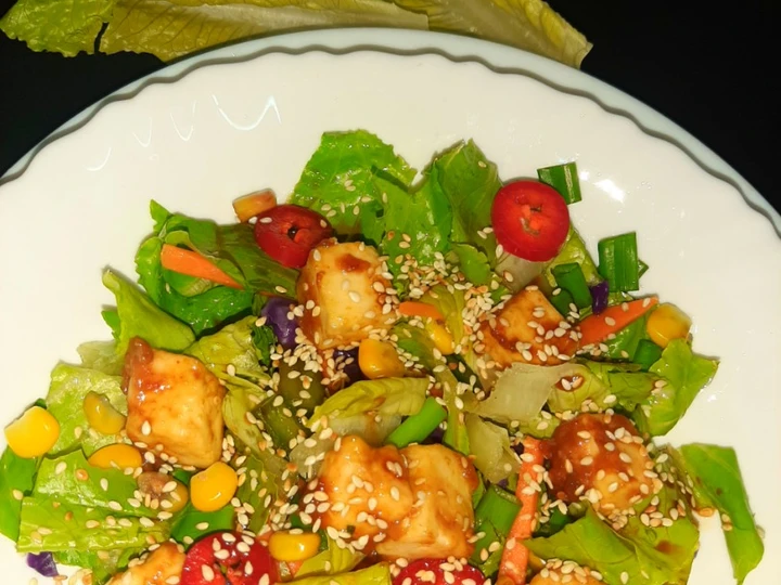 Easy Steps to Make Paneer salad with teriyaki sauce the Delicious Perfect