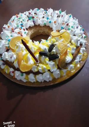 عکسی از دستور کیک تولد پرتقالی با پودر کیک آماده