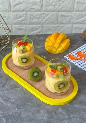 صورة لوصفة بودنج بالمانجو والكيوي 🥭🥝