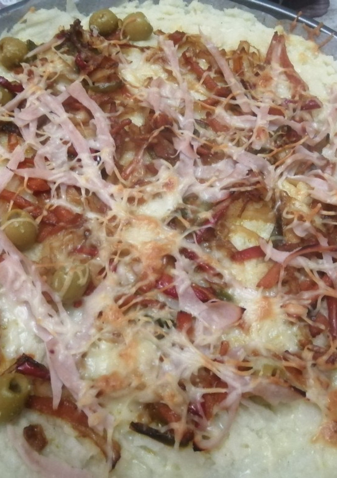 Una foto de Pizza de base de coliflor