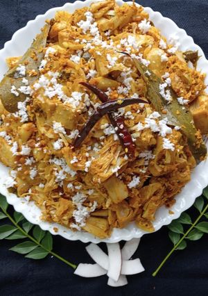A picture of Dry Green Jackfruit Curry (South Style).