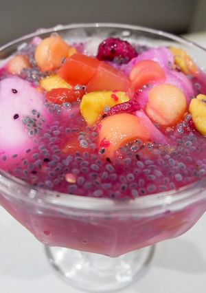 Foto resep Es buah selasih