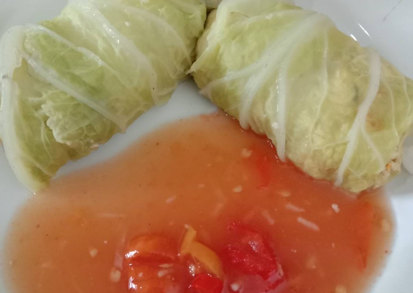 Sawi gulung isi tahu