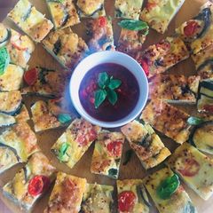 Party size frittata bites A picture of Party size frittata bites.