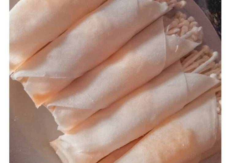 Resep Enoki Goreng Kulit lumpia Anti Gagal