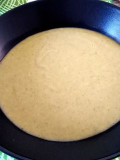 Una foto de Crema de puerro, espinacas y patata