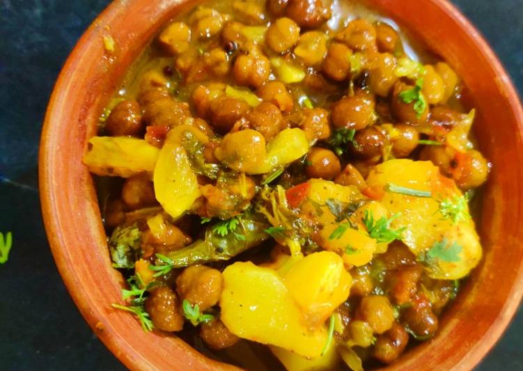 Recipe of Tasty Aloo chana kar sabji