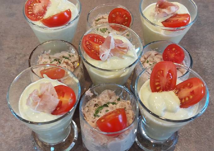 Verrine d'asperges et de thon