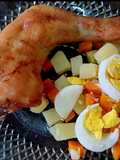 Pollo al horno con ensalada