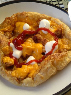 A picture of paratha pizza homemade.
