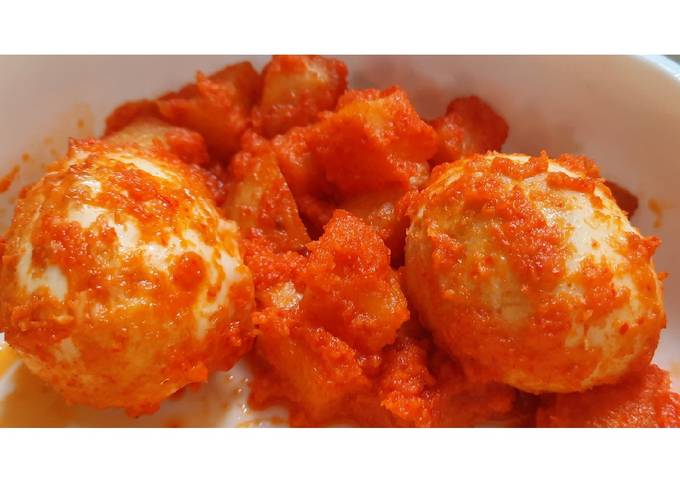 Ini dia! Cara termudah membuat Kentang Telur Balado dijamin enak