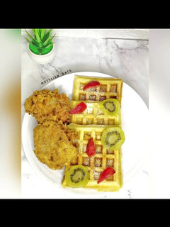 A picture of Homemade waffles.