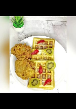 A picture of Homemade waffles.