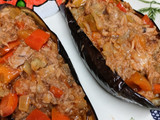 Berenjenas rellenas de atún en freidora de aire