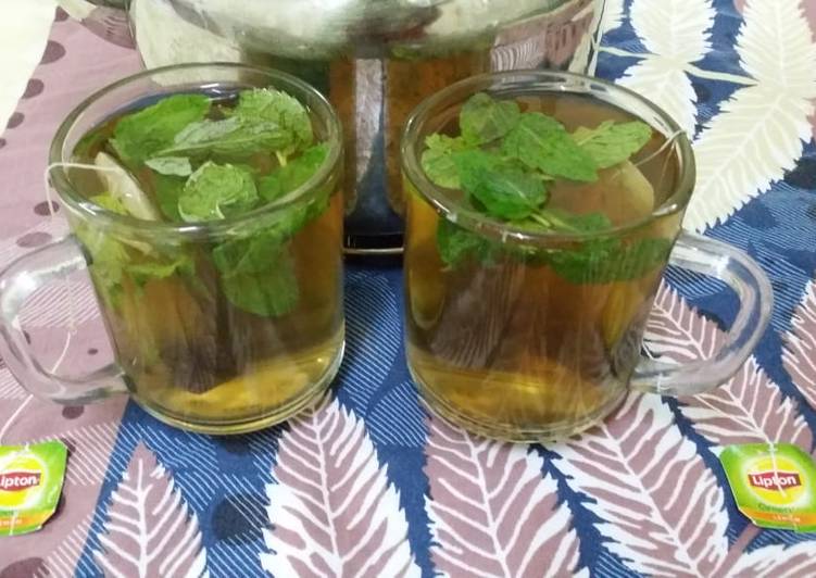 Steps to Prepare Homemade Mint Green Tea