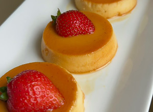 Una foto de Flan de queso