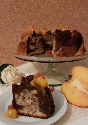 Foto principal de Bundt Cake Zebra de Caqui fresco y en confitura!!!