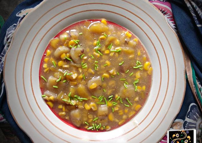 Ternyata ini lho! Resep  bikin Bubur Jagung Nangka Pisang Maniez yang menggugah selera