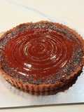 Miso black sesame baked chocolate tart