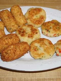 Una foto de Pastelitos o croquetas de porotos blancos. Jon style