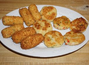 Una foto de Pastelitos o croquetas de porotos blancos. Jon style