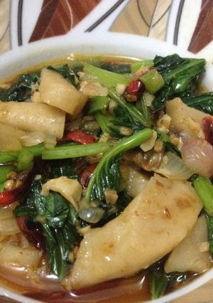 Foto resep Tumis sawi dan otak otak