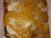 Una foto de pastel de papa soja texturizada