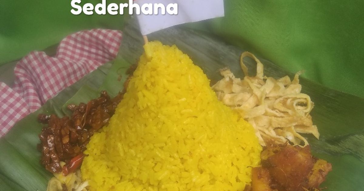 Tumpeng Nasi Kuning Kukus Sederhana