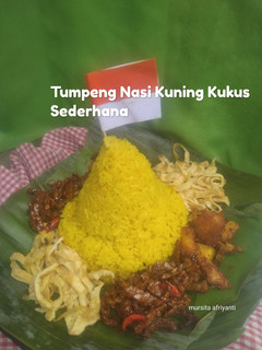 Foto resep Tumpeng Nasi Kuning Kukus Sederhana