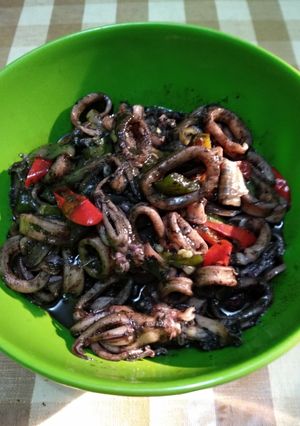 Foto resep Tumis cumi hitam sederhana