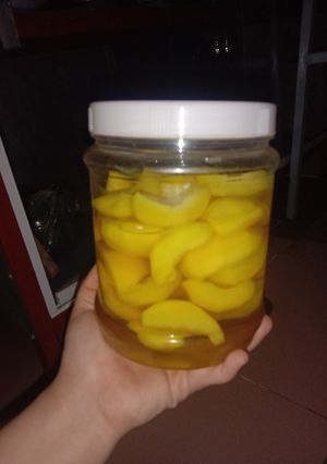 Hình của món Đào ngâm.