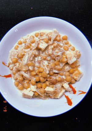 Una foto de Garbanzos con Tofu al Curry