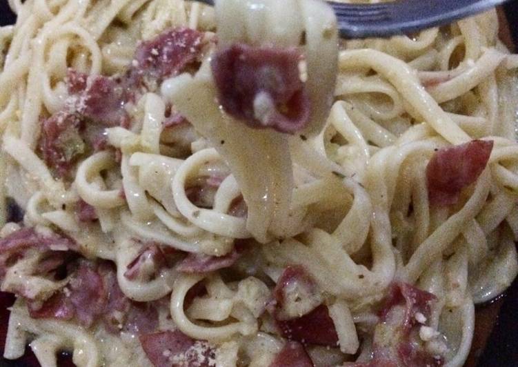 Resep Fettucini Carbonara Versi II yang Menggugah Selera