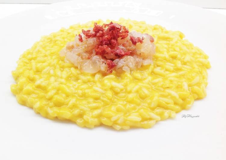 Ricetta Risotto Con Crema Di Carote Tartare Di Mazzancolle E San Daniele Croccante Di Tony Mazzanobile Cookpad