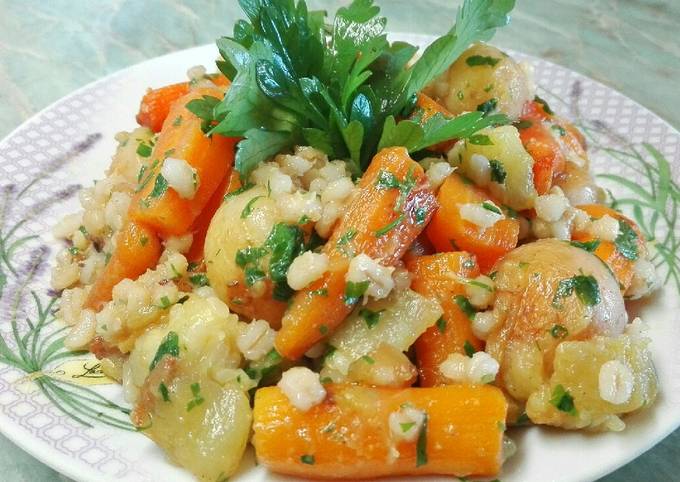 Vajas zöldség gerslivel 🍴 recept foto