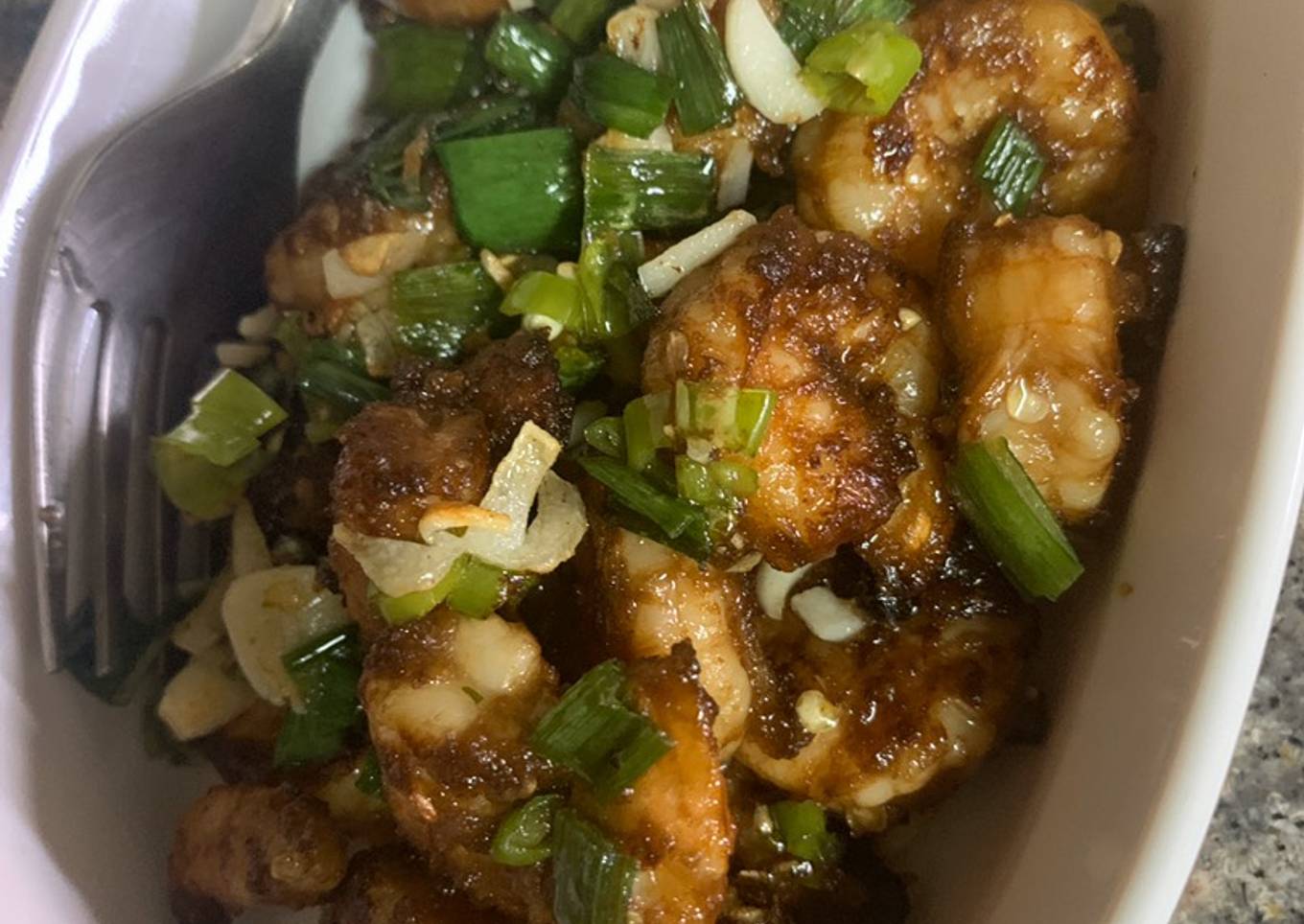 Light shrimp with salt and pepper