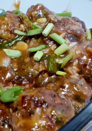 A picture of Veg dry Manchurian.