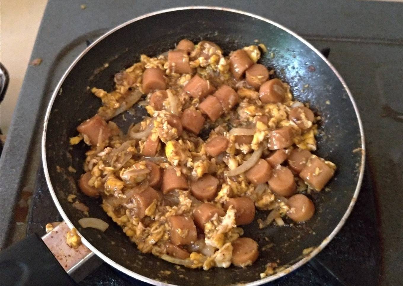 Oseng sosis telur barbeque