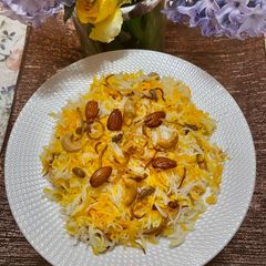 Zafrani Plain pulao A picture of Zafrani Plain pulao.