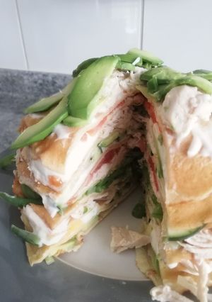 Una foto de Torta fría panqueques