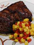 Asian-Spiced Flank Steak with Pineapple-Pepper Salsa