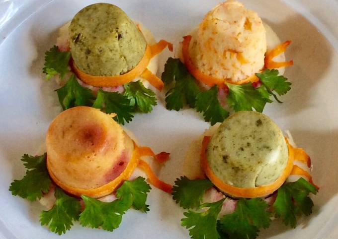 Healthy vegetable idlis in hat and cup shape !